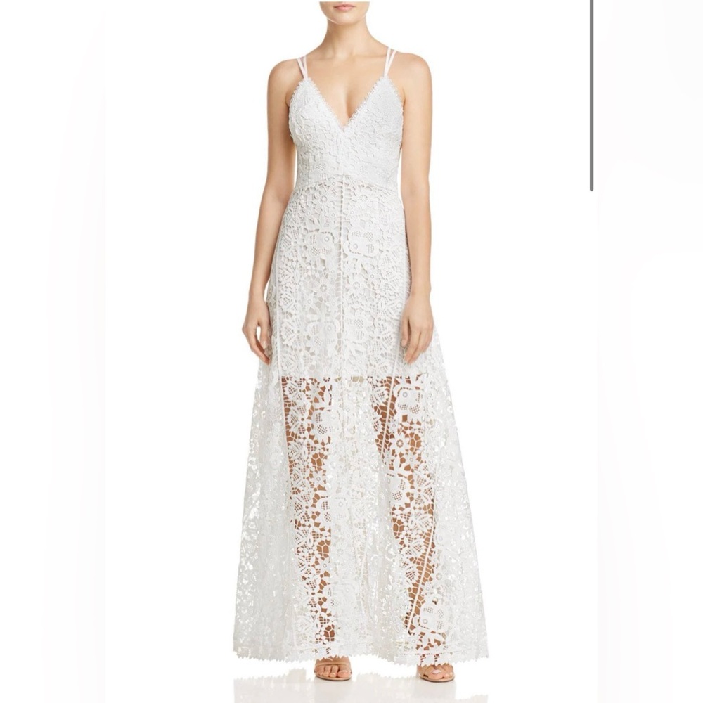 Aqua Bright White Lace dress NWT size M